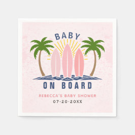 Baby aan boord surfen splash roze baby meisje douc servet