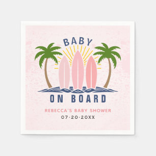 Baby aan boord surfen splash roze baby meisje douc servet