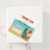 Baby aan boord Surfende tropische Baby shower Bedankjes Labels (In situ)