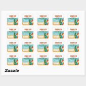Baby aan boord Surfende tropische Baby shower Vierkante Sticker (Vel)