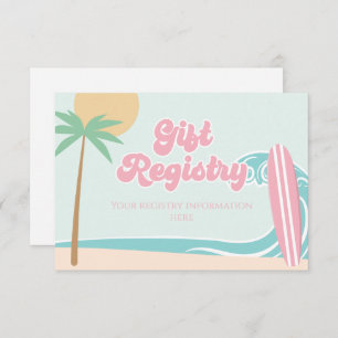 Baby aan boord Surfing Baby shower Register Informatiekaartje