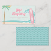 Baby aan boord Surfing Baby shower Register Informatiekaartje (Voorkant / Achterkant)