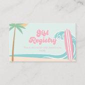 Baby aan boord Surfing Baby shower Register Informatiekaartje (Voorkant)