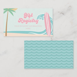 Baby aan boord Surfing Baby shower Register Informatiekaartje