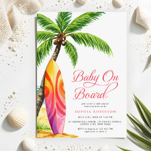 Baby aan boord Surfing BEACH Baby shower Kaart