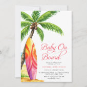 Baby aan boord Surfing BEACH Baby shower Kaart (Voorkant)