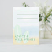 Baby Aan boord Surfing Beach Waterverf Baby shower Advieskaart (Staand voorkant)