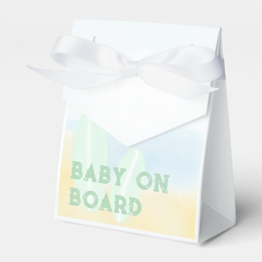 Baby Aan boord Surfing Beach Waterverf Baby shower Bedankdoosjes (Voorkant Zijde)