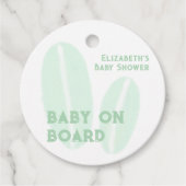 Baby Aan boord Surfing Beach Waterverf Baby shower Bedankjes Labels (Voorkant)