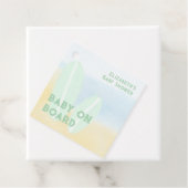 Baby Aan boord Surfing Beach Waterverf Baby shower Bedankjes Labels (In situ)