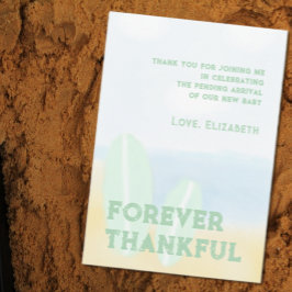 Baby Aan boord Surfing Beach Waterverf Baby shower Bedankkaart