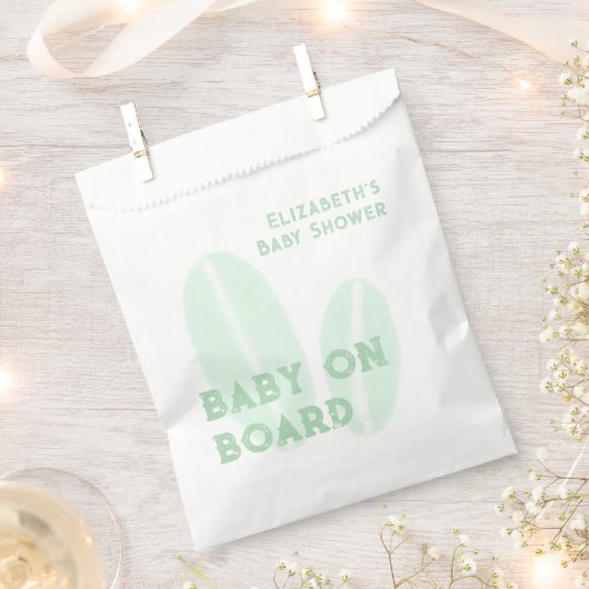 Baby Aan boord Surfing Beach Waterverf Baby shower Bedankzakje (Geknipt)