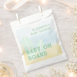Baby Aan boord Surfing Beach Waterverf Baby shower Bedankzakje