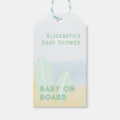 Baby Aan boord Surfing Beach Waterverf Baby shower Cadeaulabel (Voorkant)