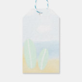 Baby Aan boord Surfing Beach Waterverf Baby shower Cadeaulabel (Achterkant)