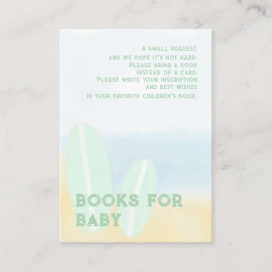 Baby Aan boord Surfing Beach Waterverf Baby shower Informatiekaartje (Voorkant)