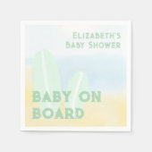 Baby Aan boord Surfing Beach Waterverf Baby shower Servet (Voorkant)