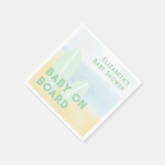 Baby Aan boord Surfing Beach Waterverf Baby shower Servet (Hoek)