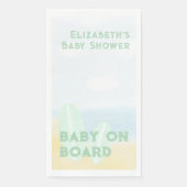 Baby Aan boord Surfing Beach Waterverf Baby shower Servet (Voorkant)