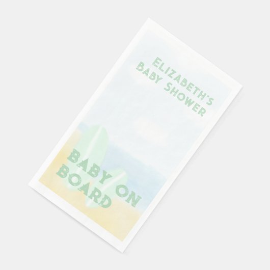 Baby Aan boord Surfing Beach Waterverf Baby shower Servet (Hoek)