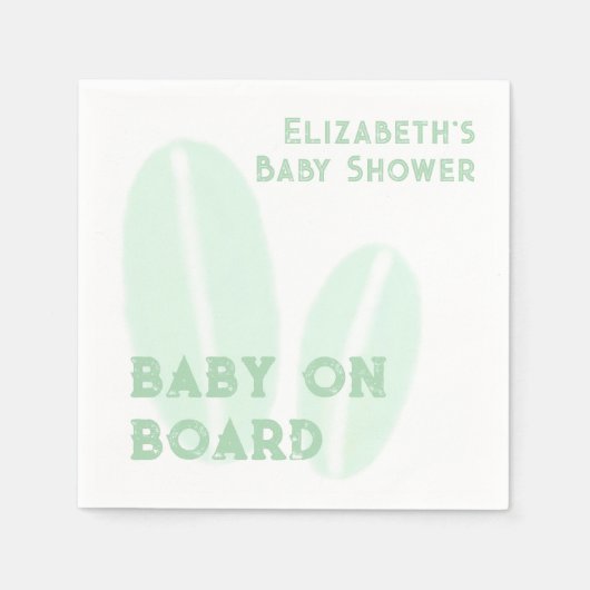 Baby Aan boord Surfing Beach Waterverf Baby shower Servet (Voorkant)