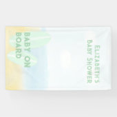 Baby Aan boord Surfing Beach Waterverf Baby shower Spandoek (Horizontaal)