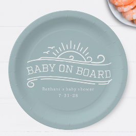 Baby Aan boord Surfing Blue Baby shower Papieren Bordje
