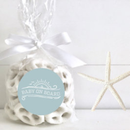 Baby Aan boord Surfing Blue Baby shower Ronde Sticker