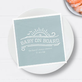 Baby Aan boord Surfing Blue Baby shower Servet
