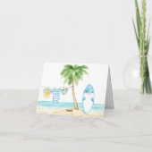 Baby aan boord Surfing Boy Baby shower Bedankkaart (Achterkant)