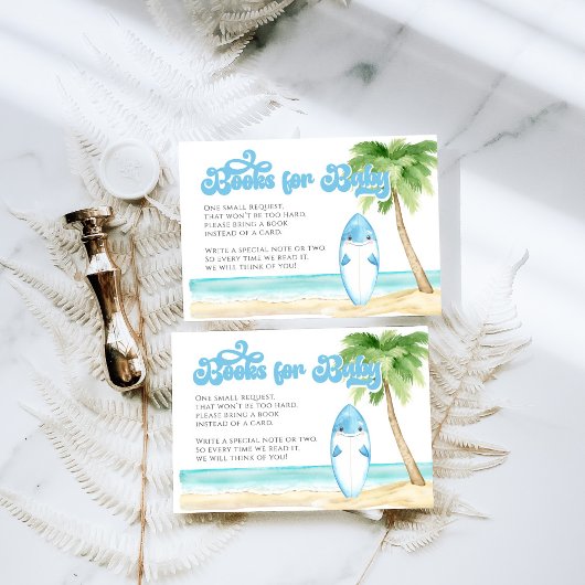 Baby aan boord Surfing Boy Baby shower Boeken Informatiekaartje
