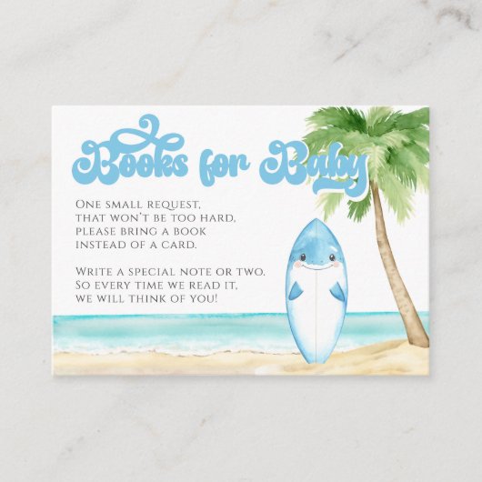 Baby aan boord Surfing Boy Baby shower Boeken Informatiekaartje (Voorkant)