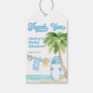 Baby aan boord Surfing Boy Baby shower Cadeaulabel