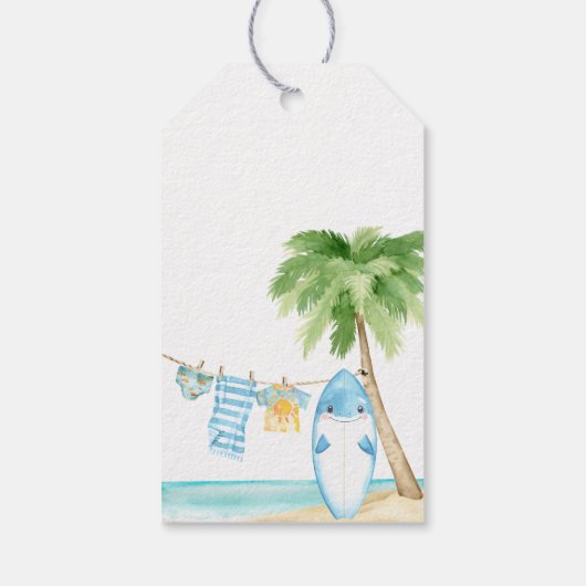 Baby aan boord Surfing Boy Baby shower Cadeaulabel (Achterkant)