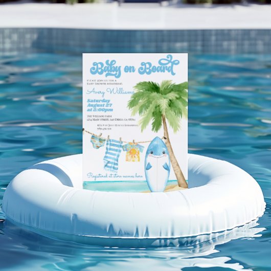 Baby aan boord Surfing Boy Baby shower Kaart
