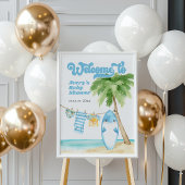 Baby aan boord Surfing Boy Baby shower Poster