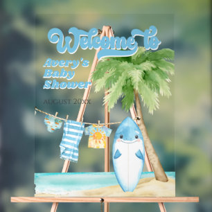 Baby aan boord Surfing Boy Baby shower Welkom Acryl Bord