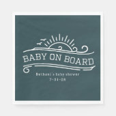 Baby Aan boord Surfing Slate Blue Baby shower Servet (Voorkant)