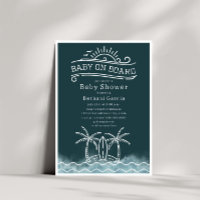 Baby Aan boord Surfing Slate Blue Beach Baby showe