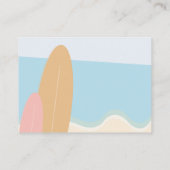 Baby aan boord Surfing strandboeken voor Baby show Informatiekaartje (Achterkant)