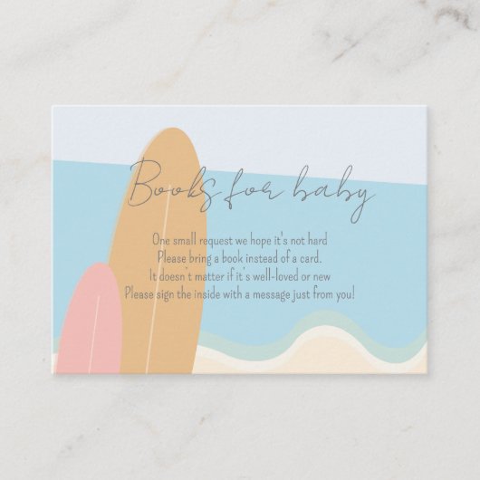 Baby aan boord Surfing strandboeken voor Baby show Informatiekaartje (Voorkant)