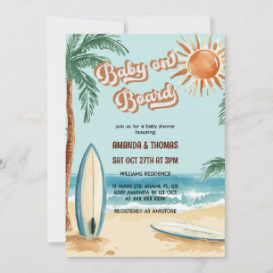 Baby Aan Boord Surfplank Baby Shower Kaart