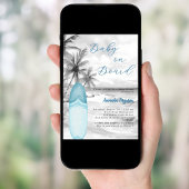 Baby aan boord surfplank blue boy retro Baby showe Kaart