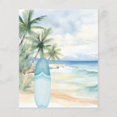 Baby aan boord surfplank boy Baby shower uitnodigi (Achterkant)