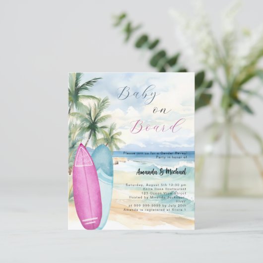 Baby aan boord surfplank meisje jongen Gender Reve (Staand voorkant)