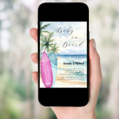 Baby aan boord surfplank meisje jongen Gender Reve Kaart