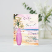 Baby aan boord surfplank roze meisje Baby shower (Staand voorkant)