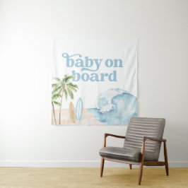 Baby aan boord Surven Baby Baby shower Achtergrond Wandkleed