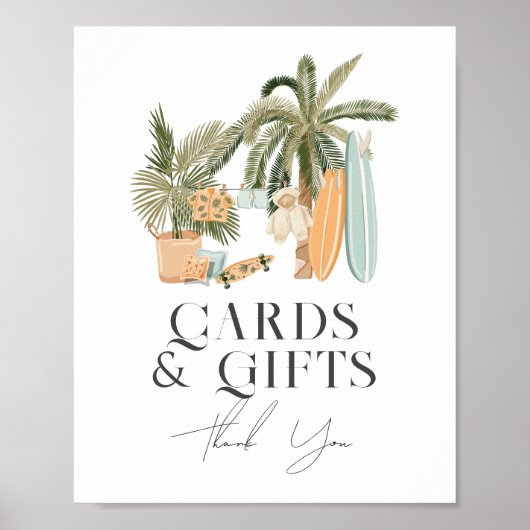 Baby aan boord Surven Baby shower Kaarten & Gesche Poster (Voorkant)