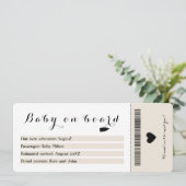 Baby Aan boord Travel Boarding Pass Zwangerschap Aankondiging (Staand voorkant)